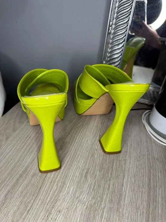 EGO Neon Lime Crisscross Platform Mule Heels - Picture 3 of 3